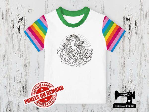 Unicorn Rainbow - COLOURING IN - WHITE - Panels On Demand