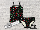 Christmas Polka Dots - cotton lycra - 150cm wide