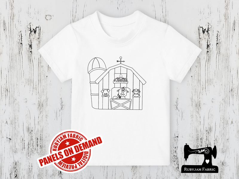 Barn Farm Animals - COLOURING IN - WHITE - Panels On Demand