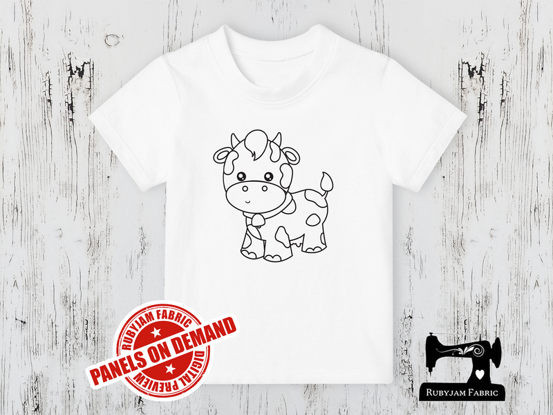 Cow - COLOURING IN - WHITE - Panels On Demand