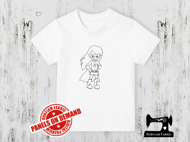 Super Hero Girl - COLOURING IN - WHITE - Panels On Demand