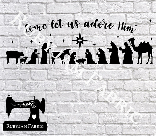 Christmas Come Let Us Adore Him - Cutting File - SVG/JPG/PNG