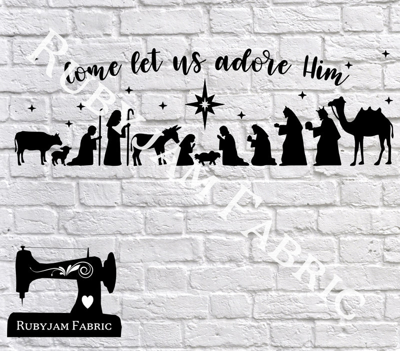 Christmas Come Let Us Adore Him - Cutting File - SVG/JPG/PNG