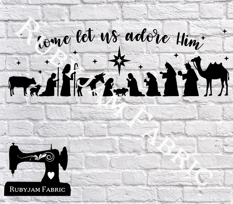 Christmas Come Let Us Adore Him - Cutting File - SVG/JPG/PNG