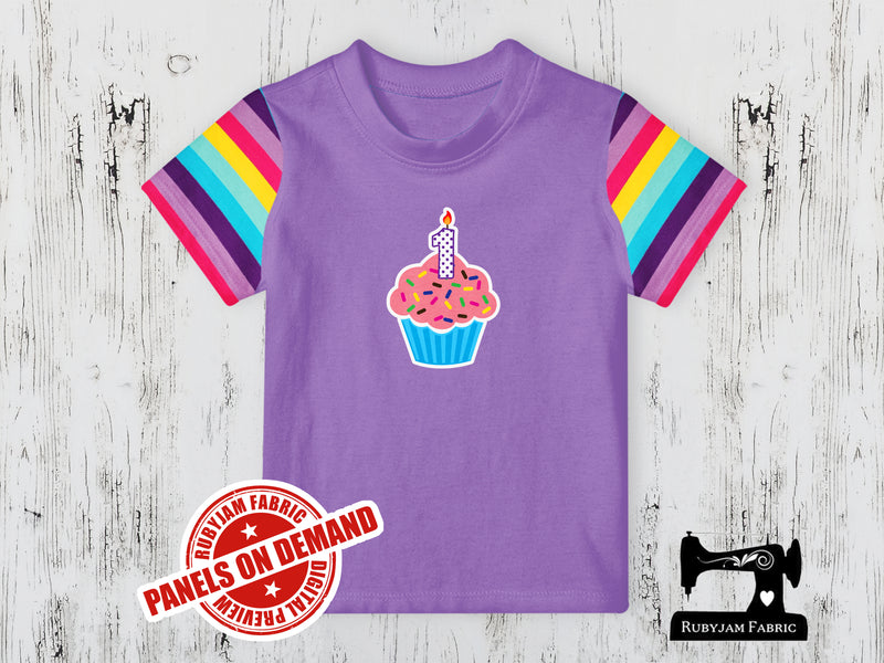 Number 1 Cupcake - LIGHT PURPLE - Panels On Demand