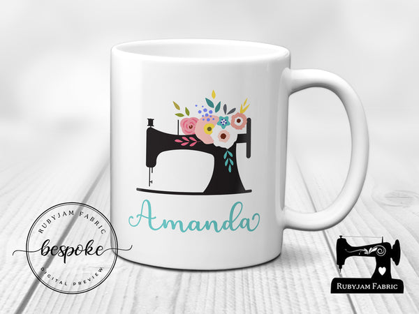 Custom Name Sewing Machine - Mug - Bespoke