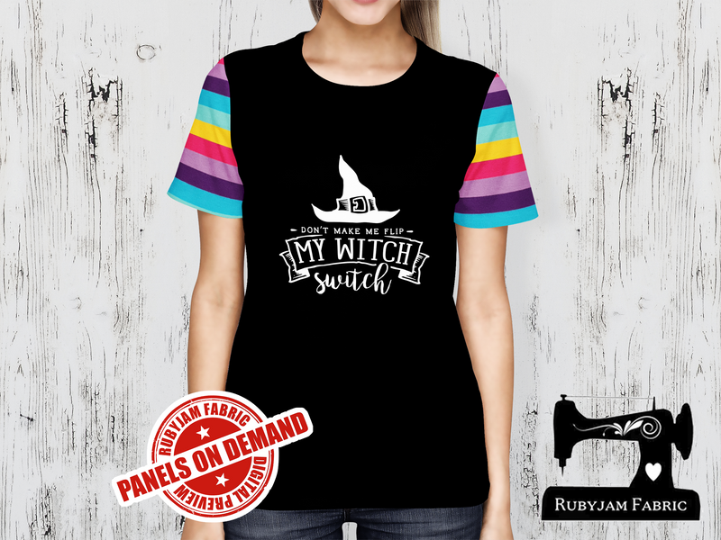 Don't Make Me Flip My Witch Switch (white text) - BLACK - Panels On Demand