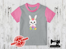 Easter Bunny With Eggs - HEATHER GREY - Panels On Demand