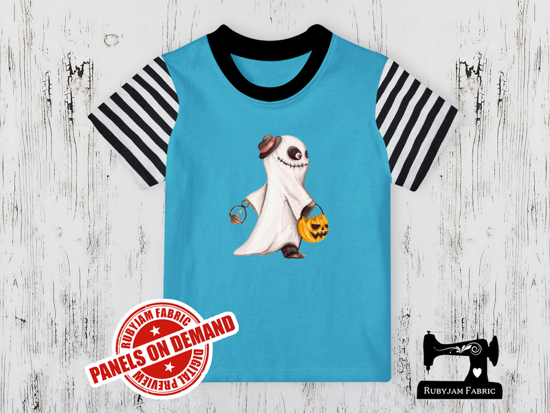 Ghost Boy Halloween - LIGHT BLUE - Panels On Demand