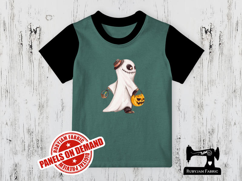 Ghost Boy Halloween - SAGE GREEN - Panels On Demand