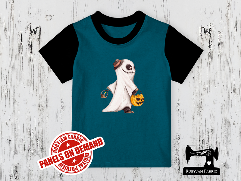 Ghost Boy Halloween - TEAL BLUE - Panels On Demand