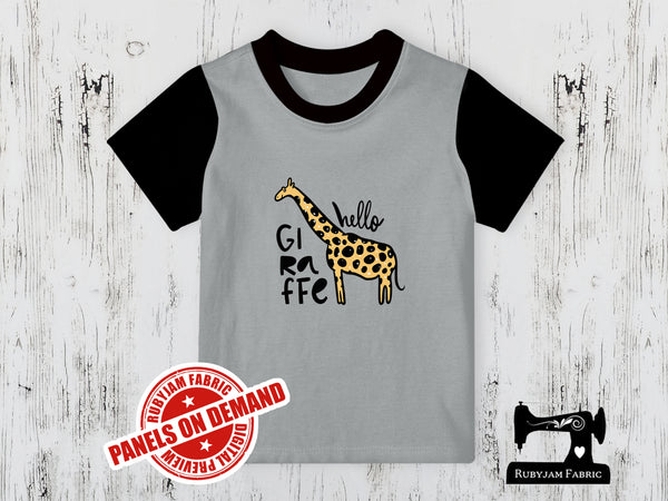 Hello Giraffe - HEATHER GREY - Panels On Demand