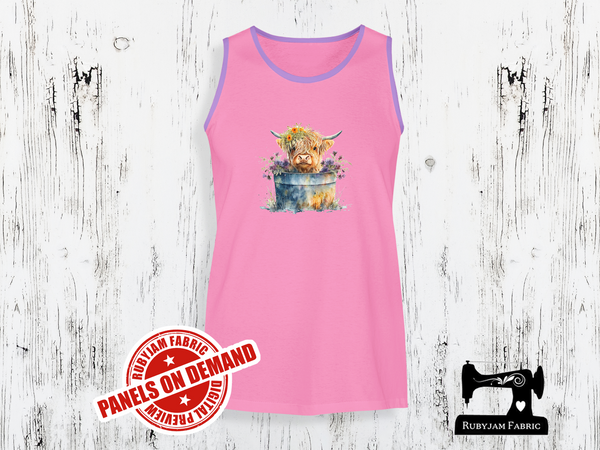 Highland Cow Bucket - LIGHT PINK - Panels On Demand