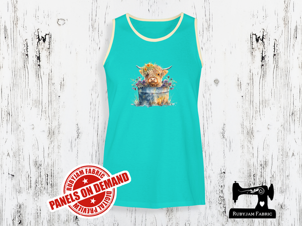 Highland Cow Bucket - MINT - Panels On Demand