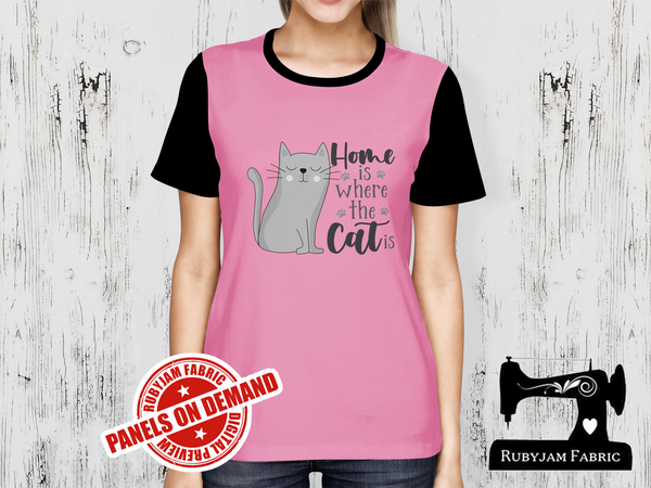 Home is where the cat is - LIGHT PINK - Panels On Demand