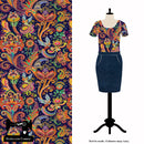 Indian Paisley - bamboo lycra - 150cm wide