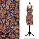 Indian Paisley - bamboo lycra - 150cm wide