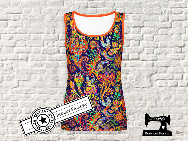 Indian Paisley - cotton lycra - 150cm wide