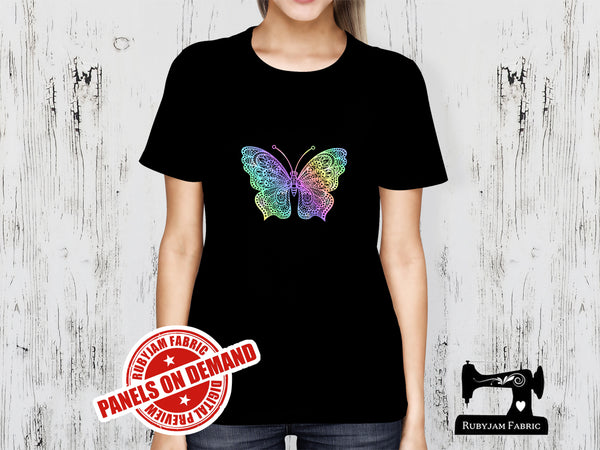 Lace Butterfly - BLACK - Panels On Demand