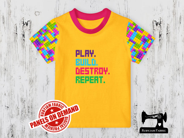 Play Build Destroy Repeat (Pink Purple) - YELLOW - Panels On Demand