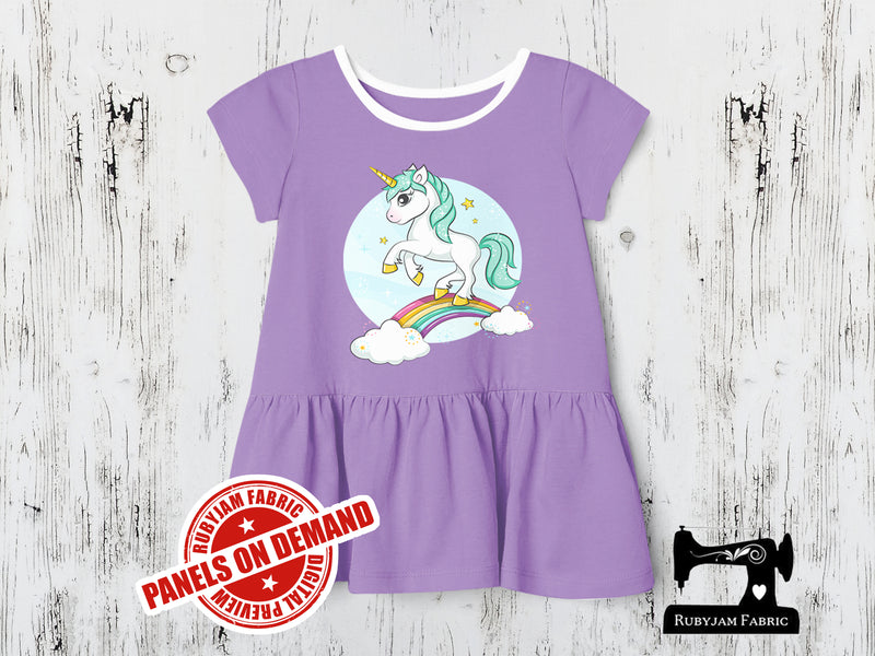 Unicorn on a Rainbow - LIGHT PURPLE - Panels On Demand