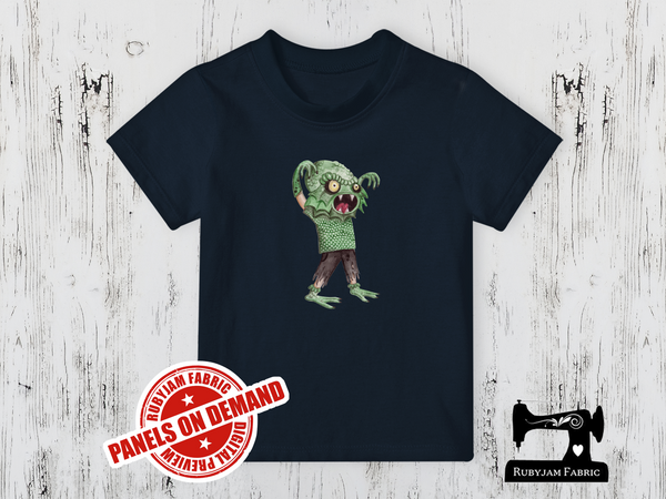 Little Monster Boy Halloween - NAVY BLUE - Panels On Demand