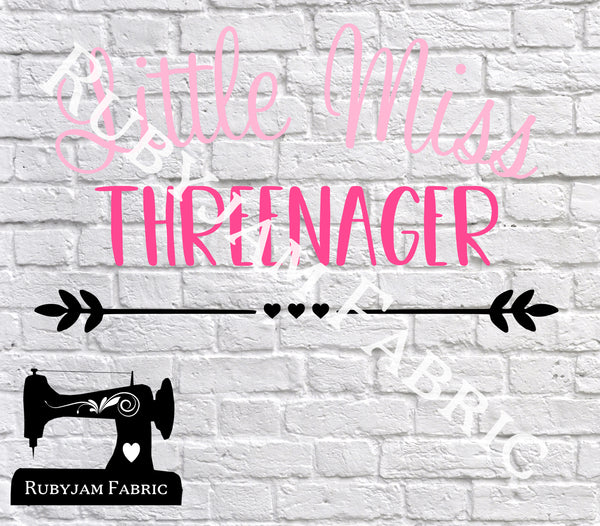 Little Miss Threenager - Cutting File - SVG/JPG/PNG