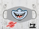 Shark Face Mask Panel - HEATHER GREY - Panels On Demand
