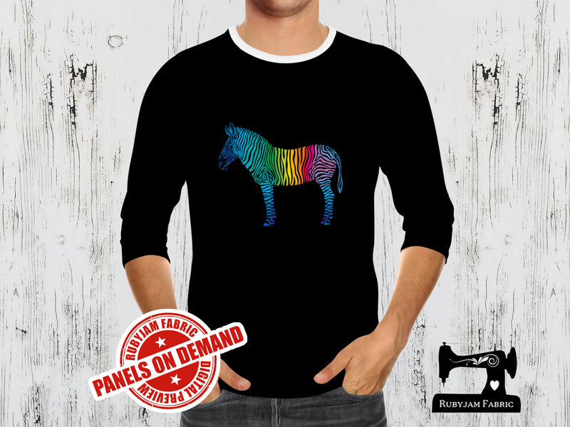 Rainbow Zebra - BLACK - Panels On Demand