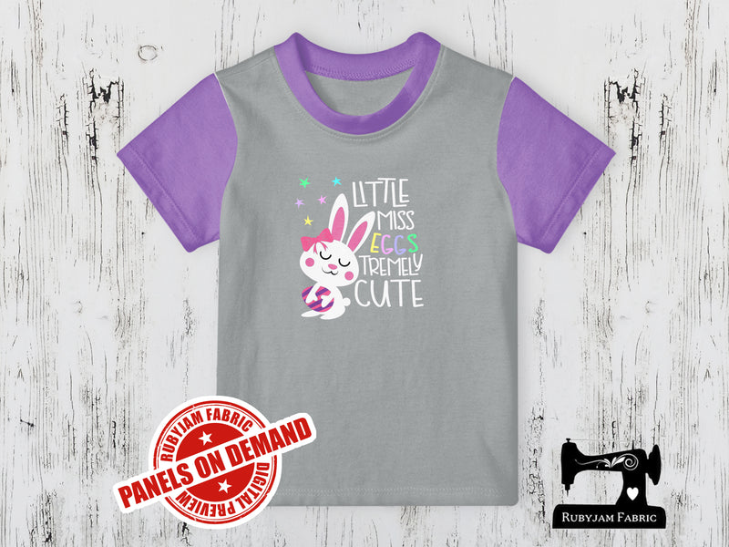 Little Miss Eggstremely Cute - HEATHER GREY - Panels On Demand