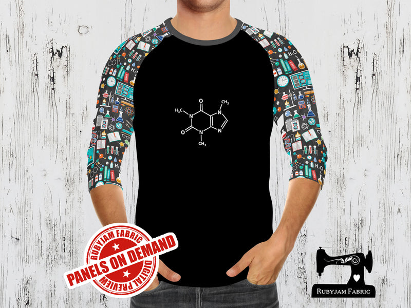 Caffeine Molecule - BLACK - Panels On Demand