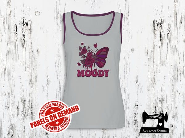 Moody Butterfly - HEATHER GREY - Panels On Demand