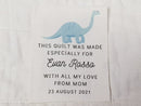 Custom Made QUILT LABEL, organic quilting cotton, Style 25 - Dinosaur