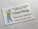 Custom Made QUILT LABEL, organic quilting cotton, Style 37 - Golfer