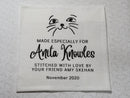 Custom Made QUILT LABEL, organic quilting cotton, Style 44 - Cat Face