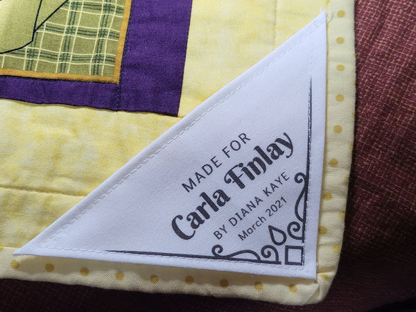 Personalized Quilt Fabric Corner Labels