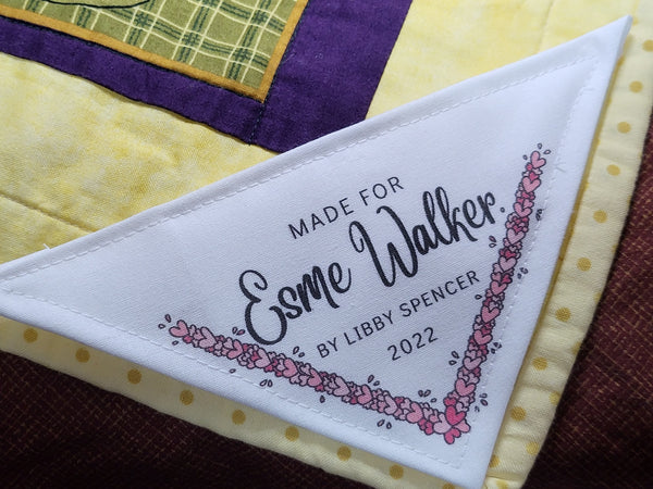 Large Corner Quilt Label Personalized Sewing Labels Personalized Quilt  Labels Handmade Labels Corner Quilt Label, Wedding Gifts 