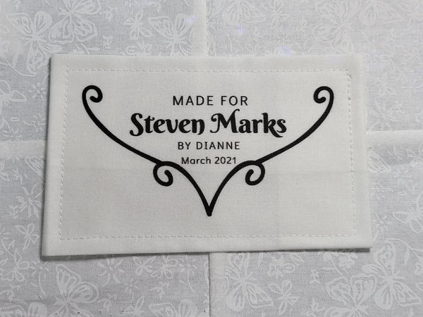 Custom Made QUILT LABEL, organic quilting cotton, Style 77 - Art Deco