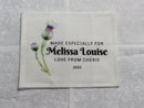 Custom Made QUILT LABEL, organic quilting cotton, Style 80 - Flower
