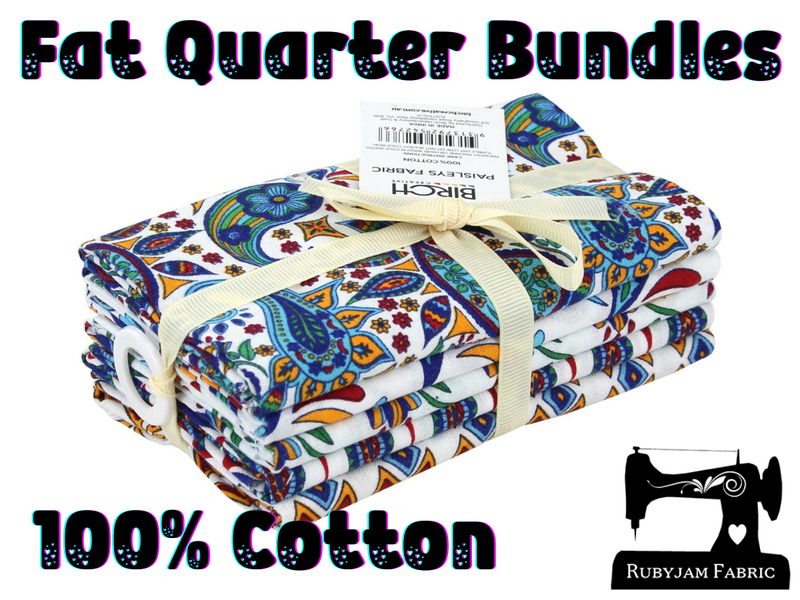 100% cotton fat quarter bundle featuring beautifully curated Paisley inspired images
