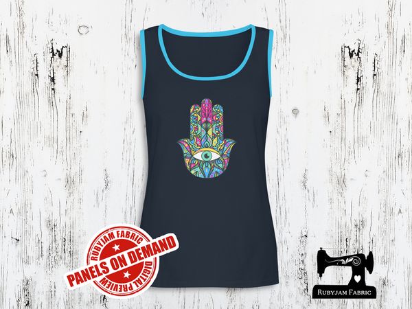 Hamsa (Pastel) - NAVY BLUE - Panels On Demand