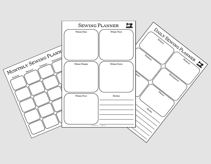 Sewing Planner, PDF Printable Planner, Sewing Project Planner