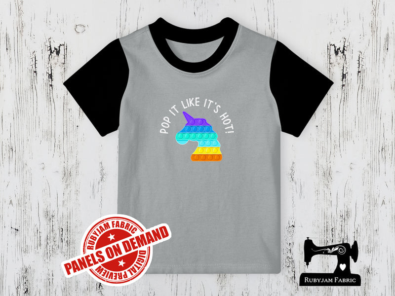 Pop It Like It's Hot (Unicorn) - HEATHER GREY - Panels On Demand
