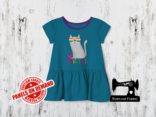 Purrfect Cat - TEAL BLUE - Panels On Demand