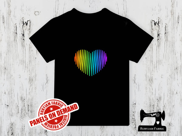 Rainbow Heart - BLACK - Panels On Demand