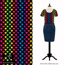 Rainbow Hearts - cotton lycra - 150cm wide - clearance