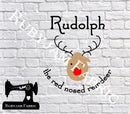 Christmas Rudolph The Red Nosed Reindeer - Cutting File - SVG/JPG/PNG