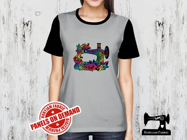 Rainbow Sewing Machine - HEATHER GREY - Panels On Demand