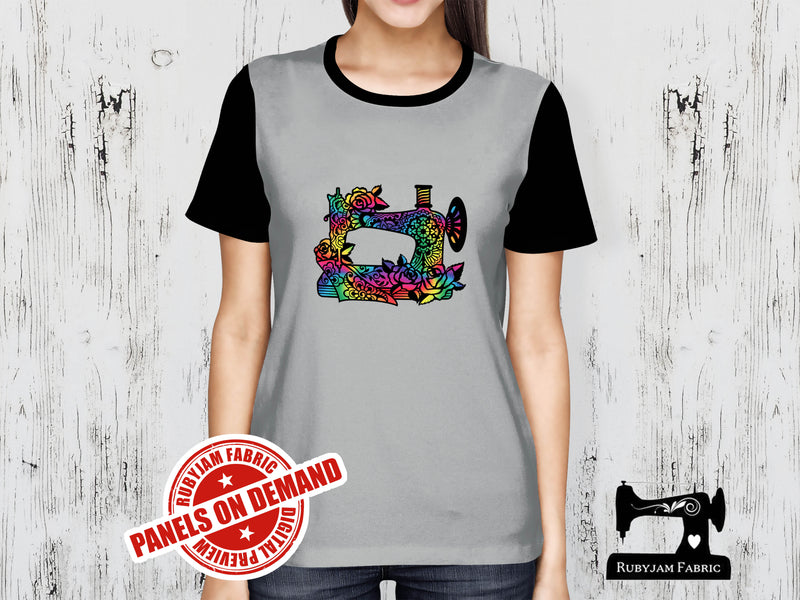 Rainbow Sewing Machine - HEATHER GREY - Panels On Demand