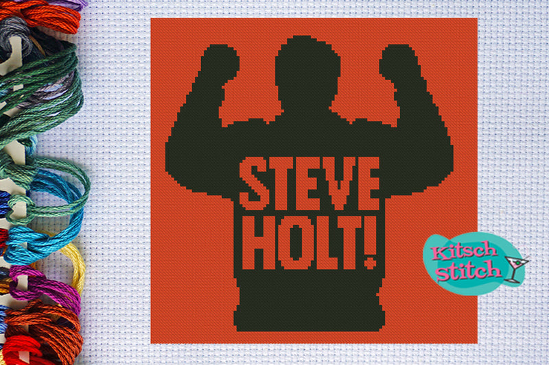 Steve Holt! - Cross Stitch Pattern - Kitsch Stitch Studio